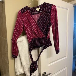 Anthropologie blouse with front tie